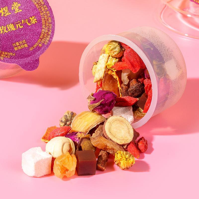 红参玫瑰元气茶独立罐装厂家红枣茯苓甘草桂圆网红同款女人茶