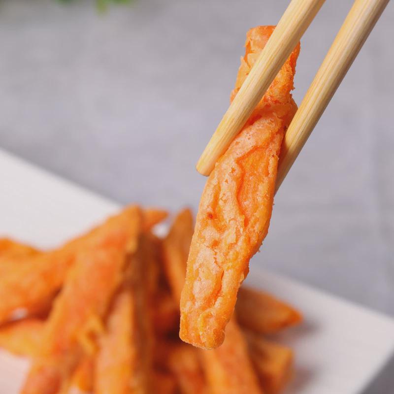 黄金甘梅地瓜条送粉炸盐酥杏鲍菇油炸半成品裹粉锅巴土豆冷冻商用