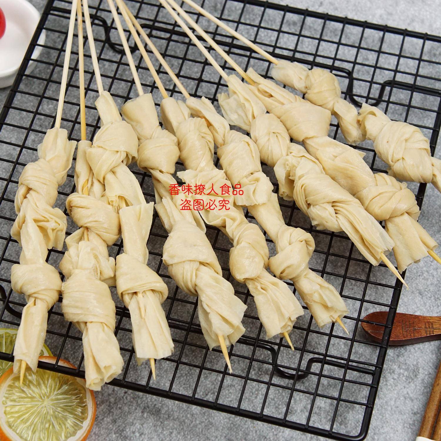 新品豆扣结串商用烧烤油炸豆制品火锅关东煮麻辣烫豆皮半成品食材