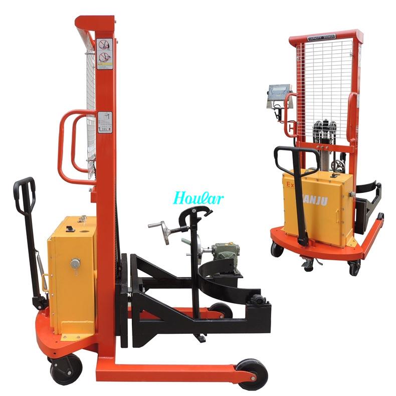 PDS500-15CE-EX防爆油桶车升1.5米防爆油桶搬运车倒料车堆高车