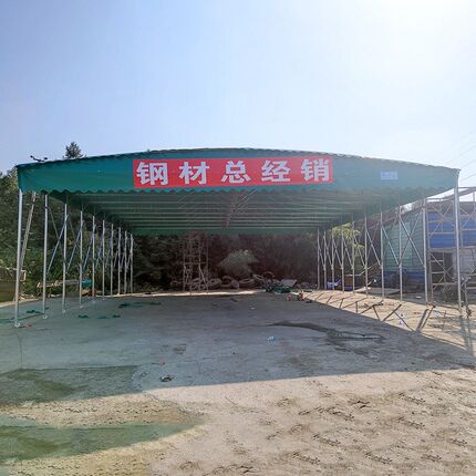 雨蓬移动推拉雨棚l大型移动仓库活动伸缩雨蓬推拉篷户外遮阳蓬