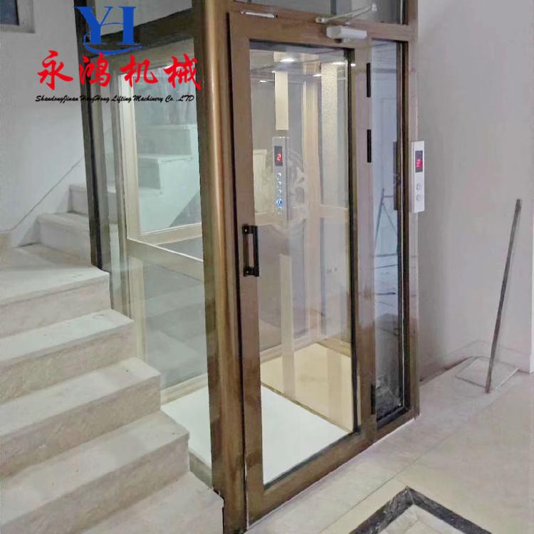 小型家用观光电梯曳引式家用别墅电梯室内别墅电梯电动智能