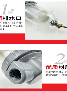 气动空气过滤器QgSL-08/10/15/20/25/35/40/50油水分离器 气源处