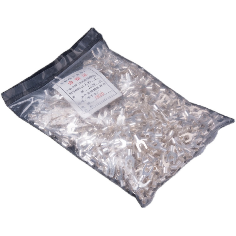 紫铜焊口 UT叉型裸端头UTr4-5 Y型接线端子 U型铜端子 镀银 1000