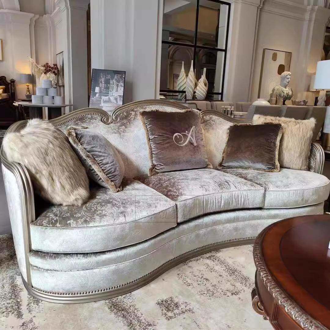 欧式复兴印记沙发美式定制art家具美式复古实木雕花客厅布艺沙发