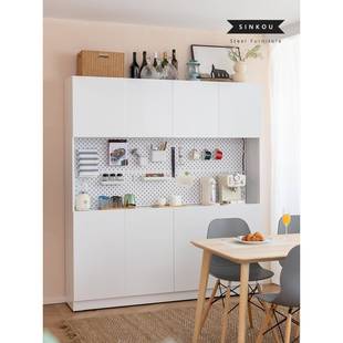 信工2024新款 餐边柜靠墙一体储物茶水柜40cm洞洞板免拉手厨房橱柜