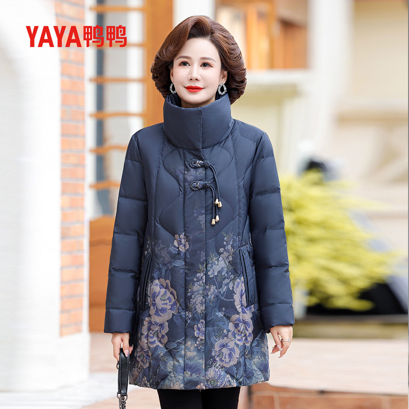 鸭鸭妈妈羽绒服女中长款保暖外套