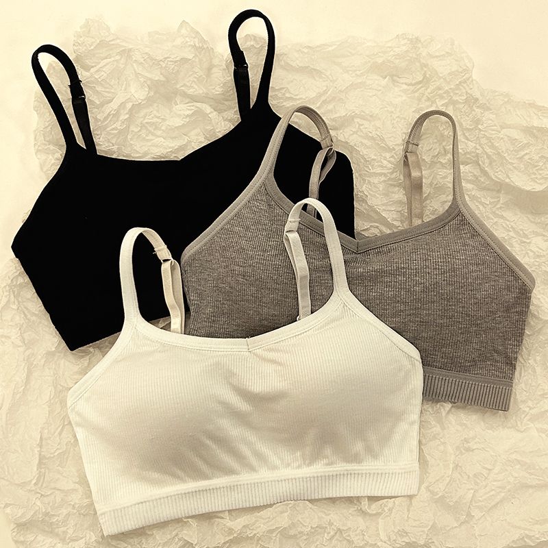 安心猫内衣女一体式薄款运动少女初高中学生吊带背心抹胸裹胸文胸