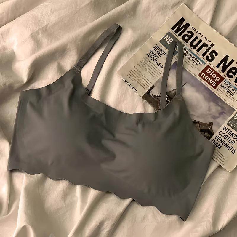 安心猫无痕冰丝内衣女学生背心薄