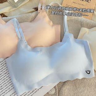 安心猫少女内衣女发育期初中学生无痕冰丝文胸显小胸背心高中抹胸