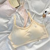 安心猫少女文胸发育期内衣二阶段女童学生初中生女孩固定杯小背心