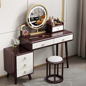 新中式 实木梳妆台卧室多功能化妆台现代简约网红小户型伸缩化妆桌