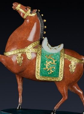 纯黄铜马到成功工艺品彩铜马摆件办公室装饰品马礼品家居彩色铜马