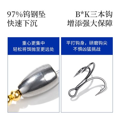 复合飞旋亮片路亚假饵路亚饵钨钢旋转瓜子亮片鲈鱼反应饵翘嘴钨钢