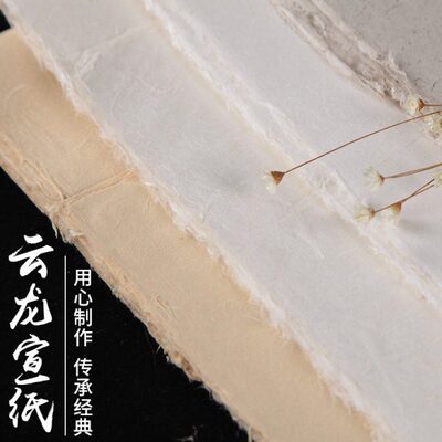 【五星牌】半生半熟云龙皮纸宣纸四尺清水云龙仿古本色白色云龙长