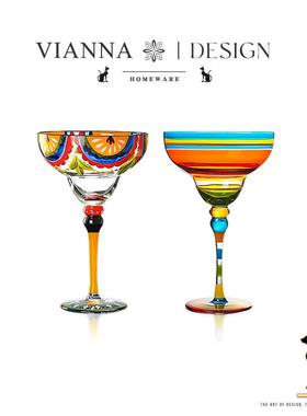 VIANNA丨布莱恩·BRYA高颜值手绘彩绘玻璃红酒杯鸡尾酒杯生日礼物