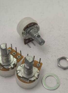148型单联内弯脚电位器B10KB500K带步进 柄长15MMF带防尘罩热水器