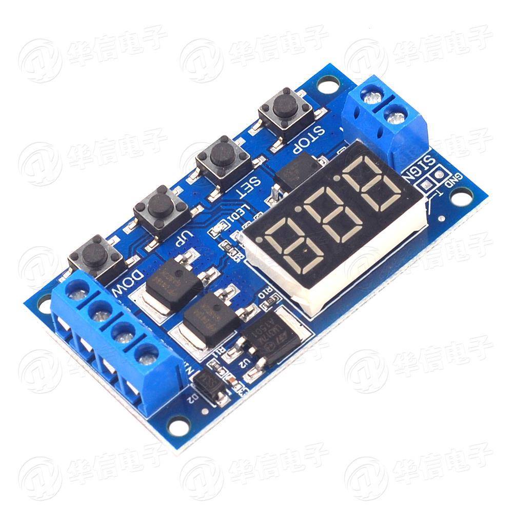 触发循环定时延时开关电路 双MOS管控制板代替继电器模块6-30V