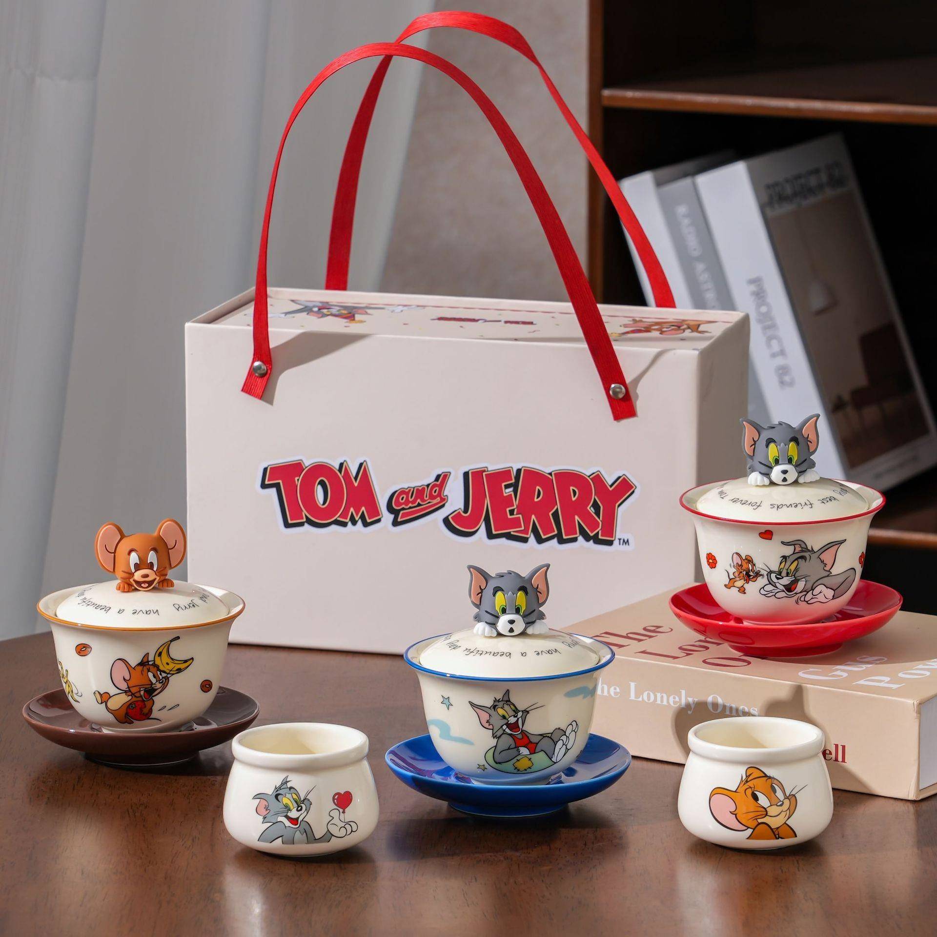 猫和老鼠联名茶具礼盒新款高颜值陶瓷茶杯家用办公室杯子生日礼物