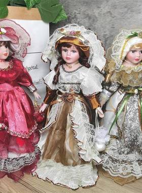 41厘米俄罗斯陶瓷洋娃娃家居美屋装饰摆件欧美出口收藏少女心礼物