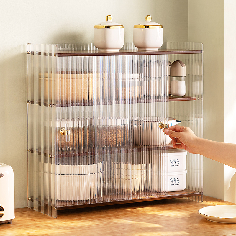 厨房碗柜置物架柜式碗盘收纳架盒碗架调料架储物柜碗Y筷柜子多功