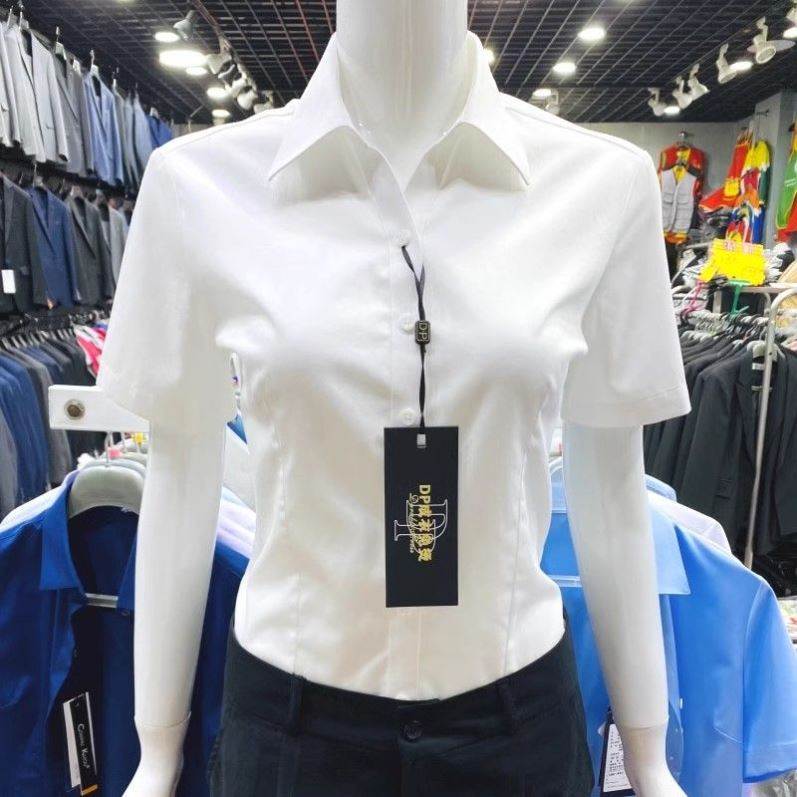 衬衫女短袖雪纺2026新款夏季韩版修身正装工作服免烫职业衬衣