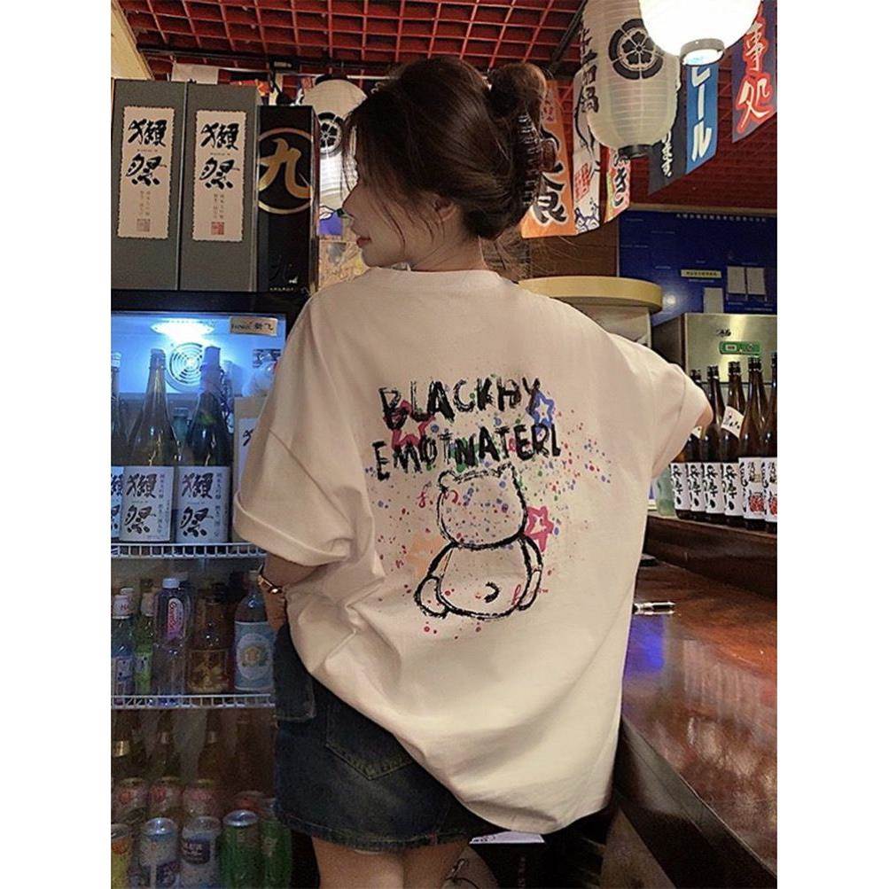 大码300斤夏季半袖减龄可爱印花打底衣服宽松短袖显瘦恤上衣女