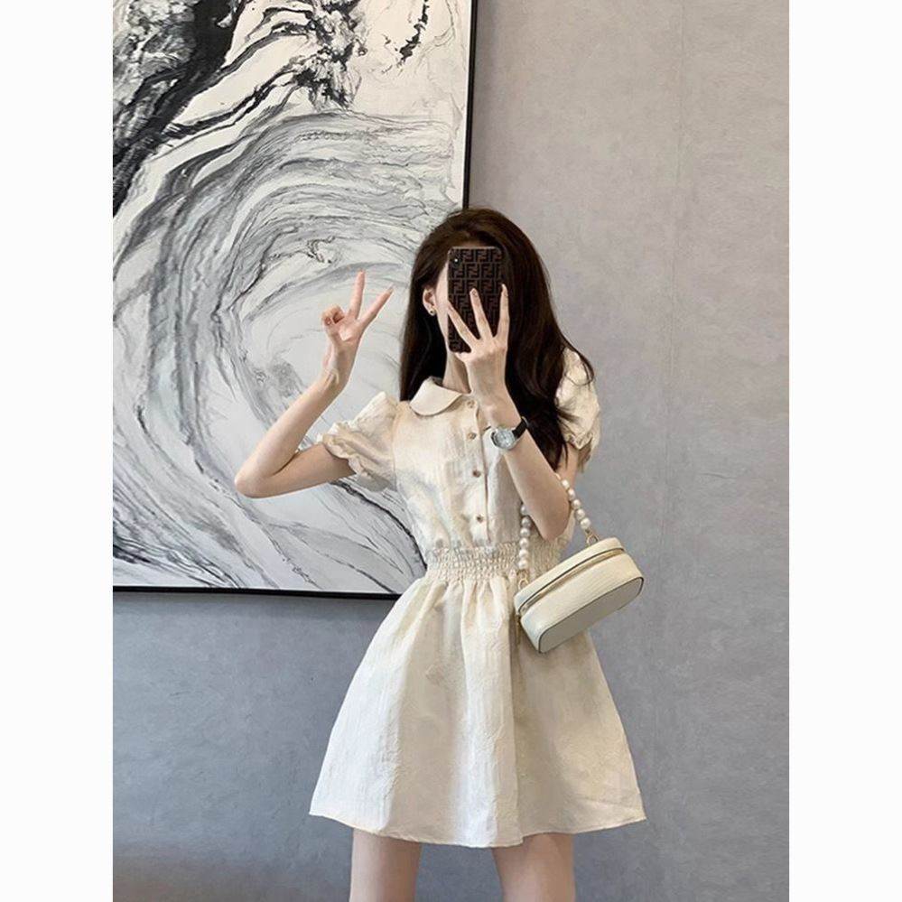 2026连衣裙新款夏季香风少女束腰甜美法式可爱仙女收腰裙子短款
