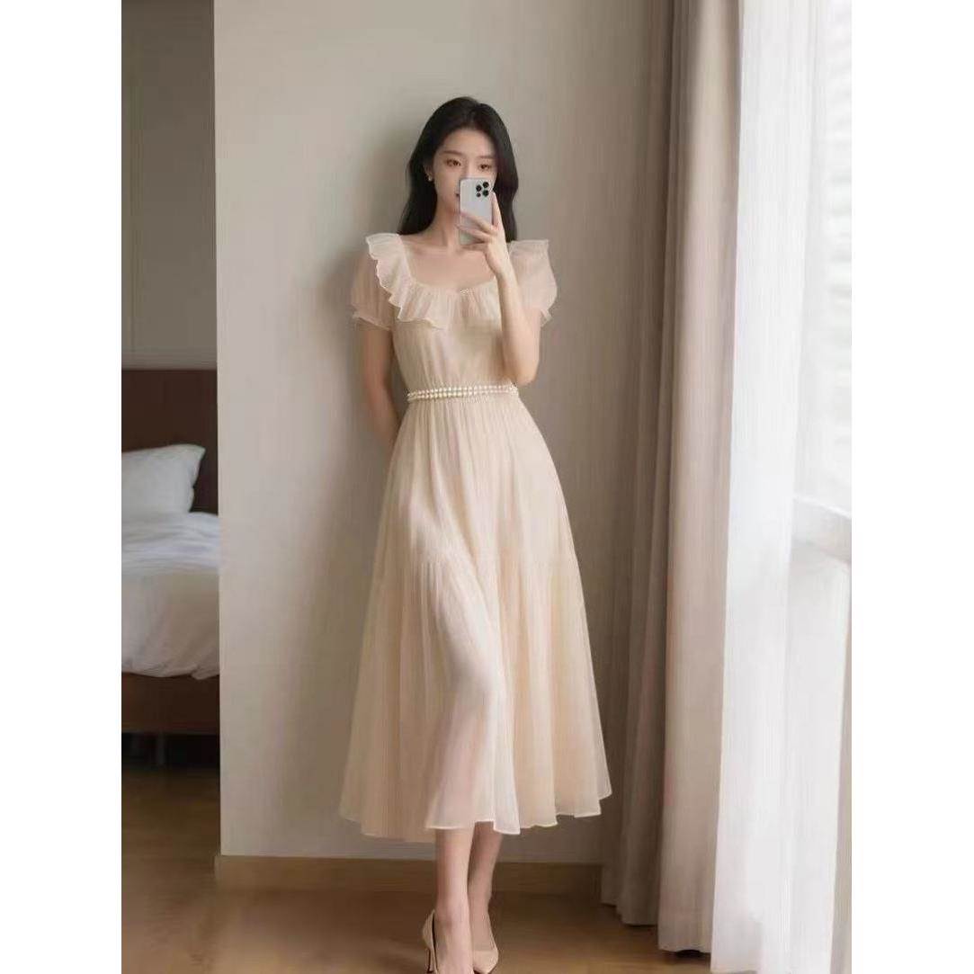夏季新款女装时尚穿搭温柔系超仙漂亮连衣裙气质显瘦减龄洋气韩版