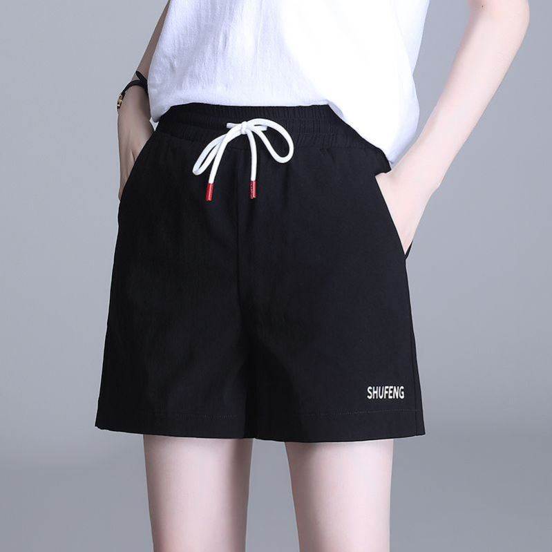 休闲短裤女夏季薄款外穿高腰弹力大码胖200斤宽松显瘦五分裤子