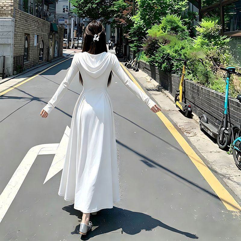 夏季韩版防晒衣女通勤简约小清新中长款户外防紫外线连衣裙领