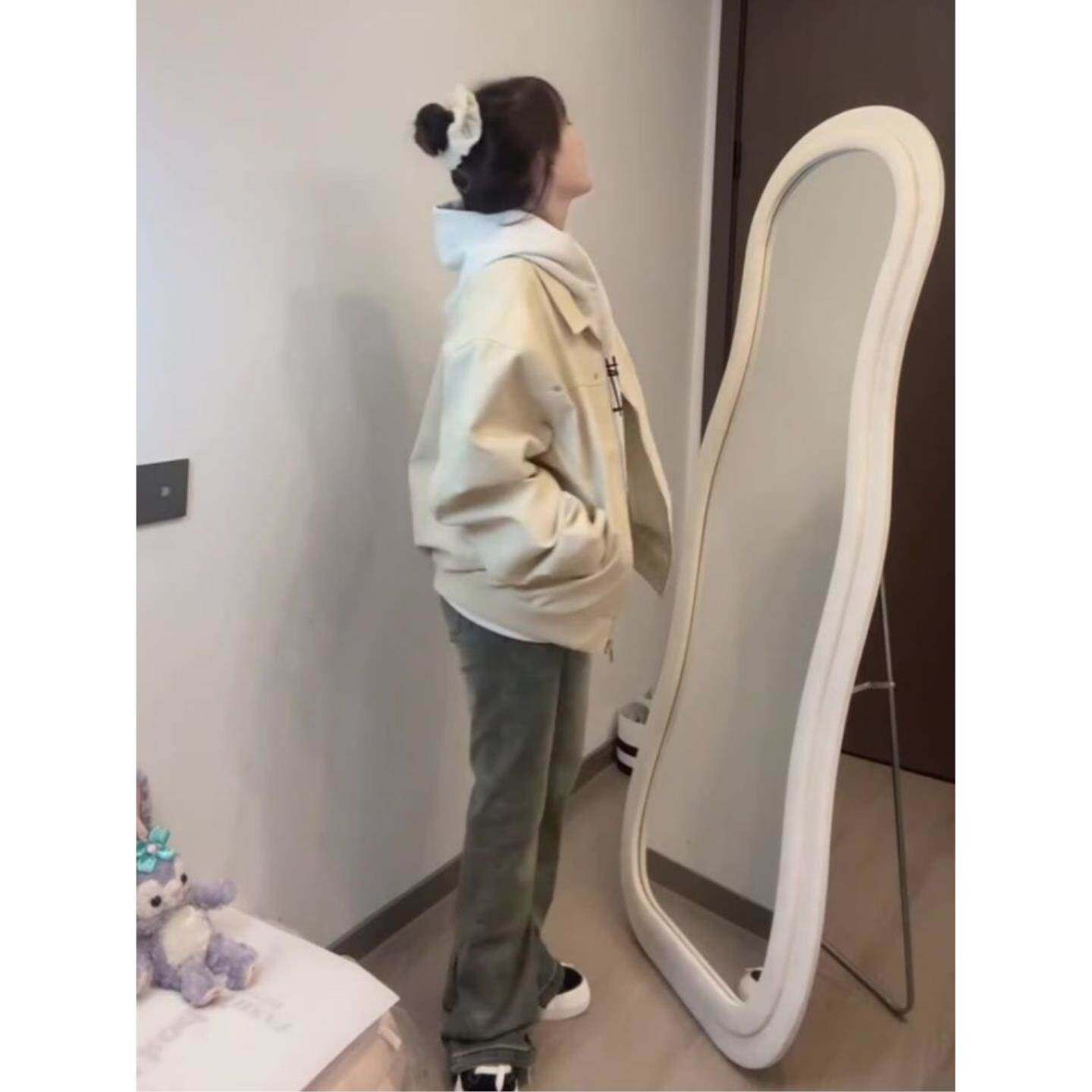 美式翻领工装夹克上衣女春秋小个子宽松oversize慵懒风高级感外套
