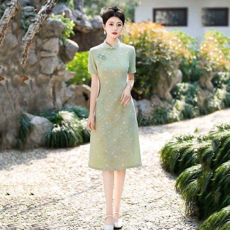 2026新款旗袍旗开得胜旗袍女装新款新中式高考妈妈旗袍送高考旗袍