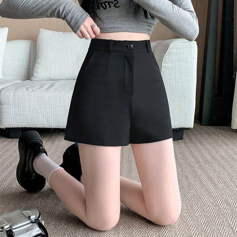 灰色西装短裤女春夏季2026年新款爆款高腰a字阔腿裤靴裤热辣热裤