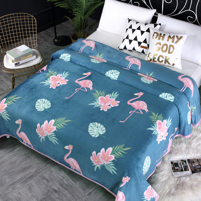 冬季珊瑚绒毯子铺床加厚s床单单人办公室空调休闲沙发法兰绒小毛