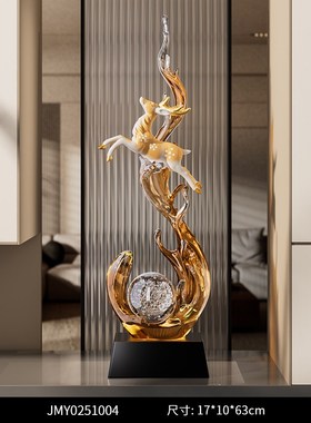 风生水起进门入户玄关摆件轻奢高B档客厅招财电视柜酒柜壁龛装饰