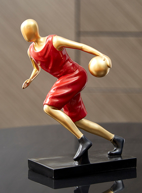 现代创意篮球人物摆件酒柜t办公室桌面摆设家居装饰品男生生日礼