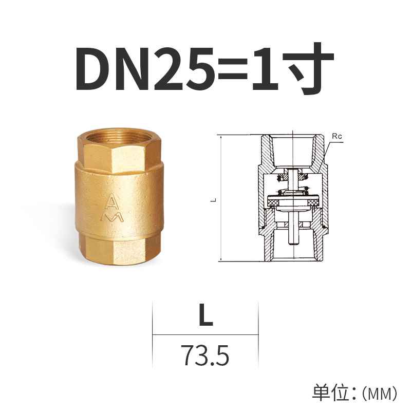 埃美柯立式止回i阀黄铜水表止逆阀4分家用防反水螺纹水边单向阀20