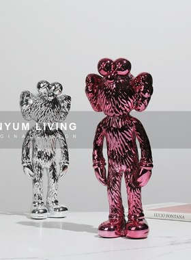 简约现代轻d奢家居创意艺术电镀卡通人物展厅软装饰品样板房间摆
