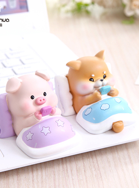 车内饰品摆件网红汽车中控u台不要焦虑路怒症止怒可爱小猪柴犬摆