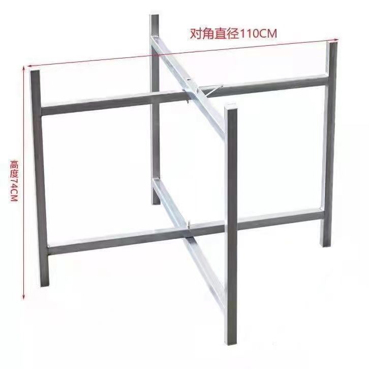 简易大圆桌架可折叠铁艺桌腿支架桌脚不J锈钢桌脚架餐桌折叠桌架