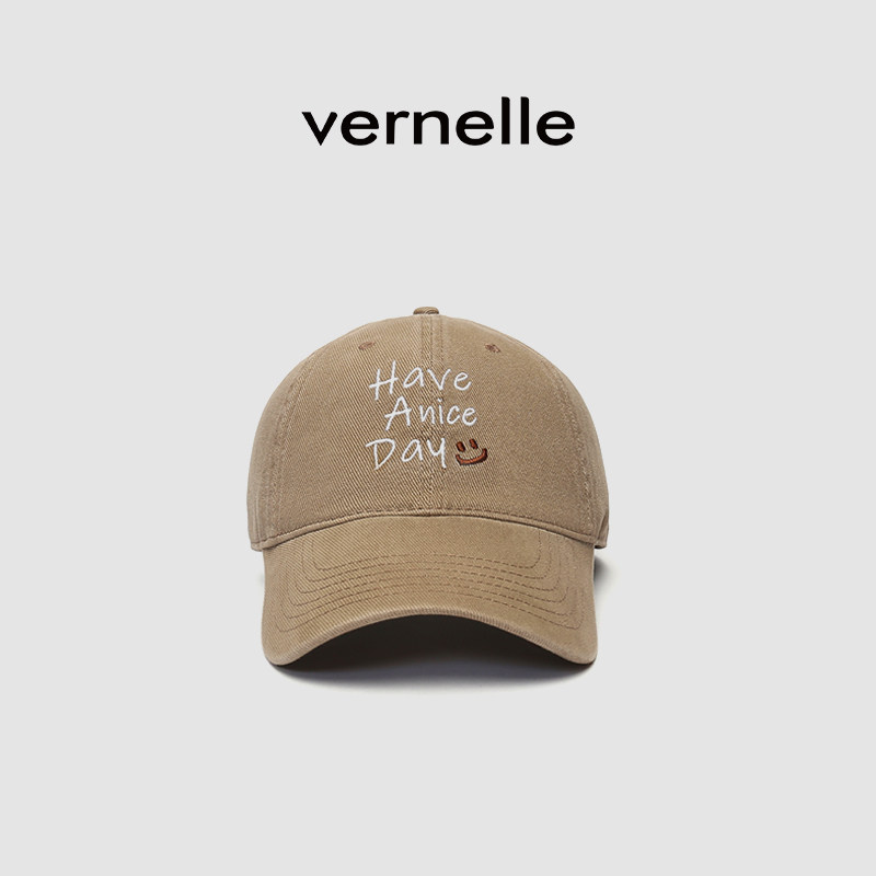 vernelle【王晓慧同款】百搭软顶棒球帽原创设计HAHA帽刺绣鸭舌帽