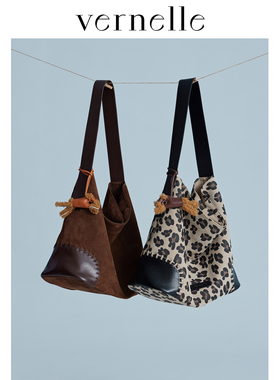 vernelle原创小鹿包托特包大容量通勤百搭单肩hobo包真皮女包
