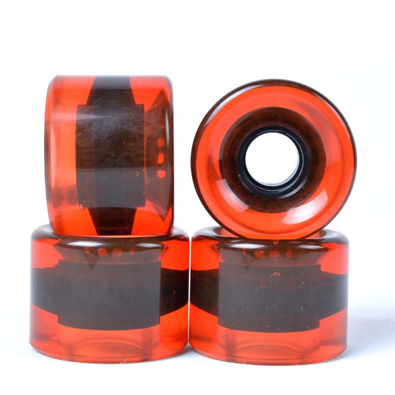 60x45mm滑板刷街轮轴承套筒78A鱼板公路轮套装PU轮聚氨酯炫彩轮