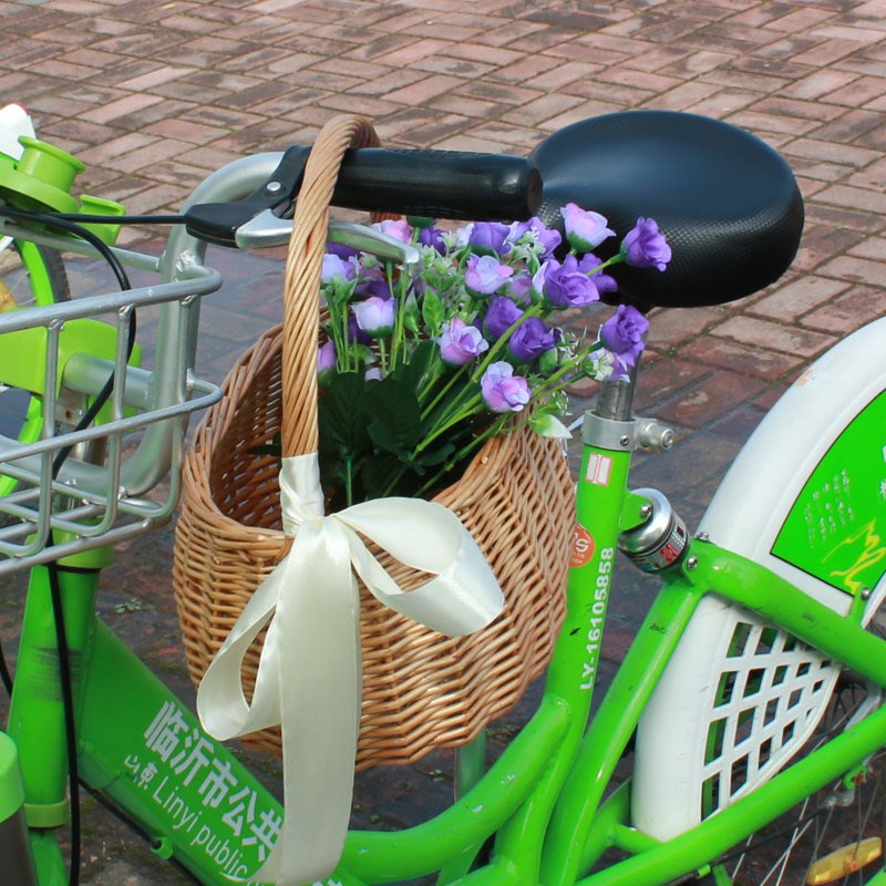 PH2Y柳编藤编收纳篮花篮装饰篮小朋友手提篮采花篮插花拍照大书包