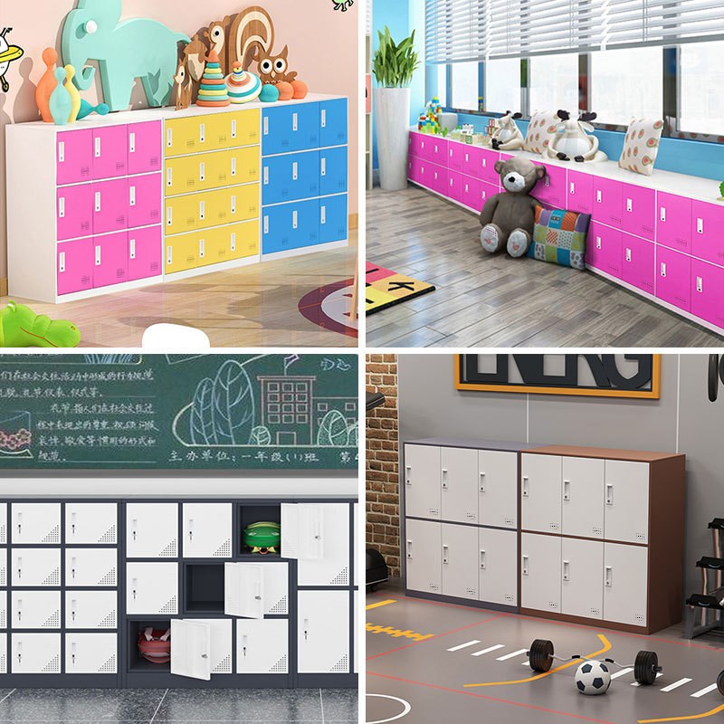 彩色员工更衣柜铁皮柜健身房存包柜浴室换衣柜感应锁密码锁储物柜