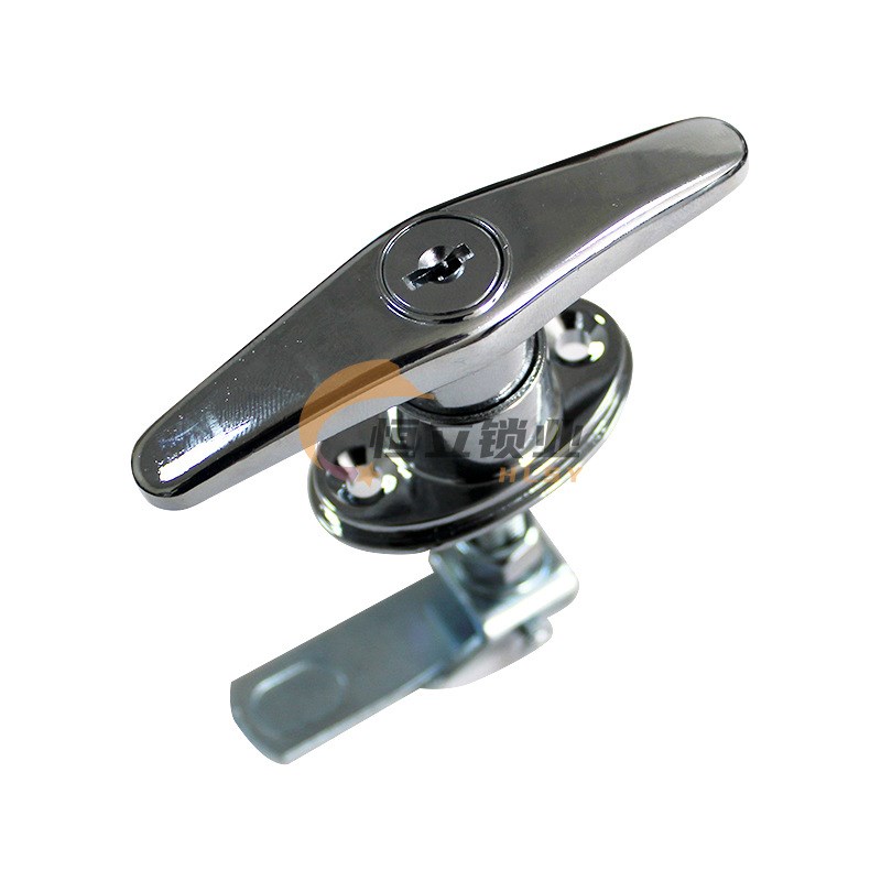 MS309亮铬把手锁T型把手锁电柜门锁机箱机环保箱柜门把手工业拉手