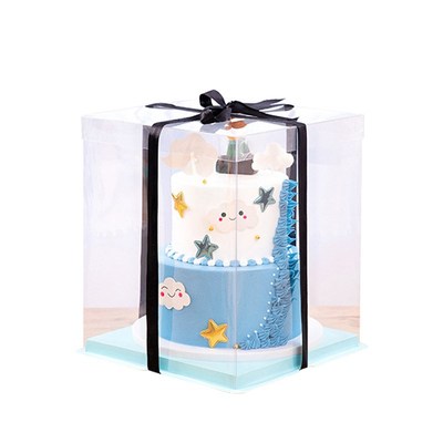 厂家透明蛋糕盒子生日烘焙包装四六八十二寸双三层加高一次性