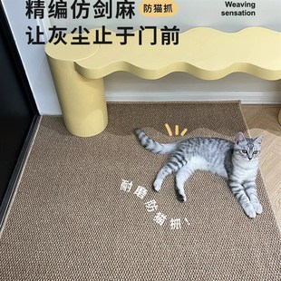 纯色仿剑麻入户门垫耐脏玄关门垫家用门口地垫真防水防污免洗 日式