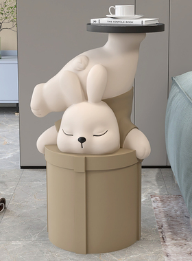 兔子摆件家居饰品2023兔年客厅大型落地装饰电视柜V旁新年乔迁礼